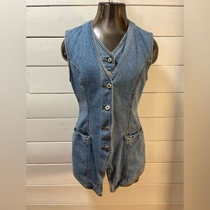 SQUEEZE JEANS VINTAGE  Blue Denim Vest – Size M